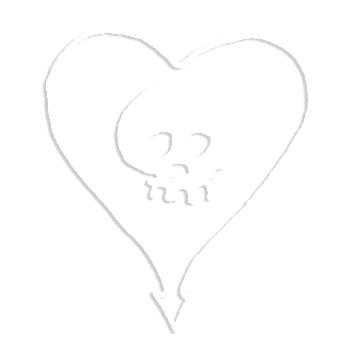 Heartskull 6" Die Cut Vinyl Decal (White)