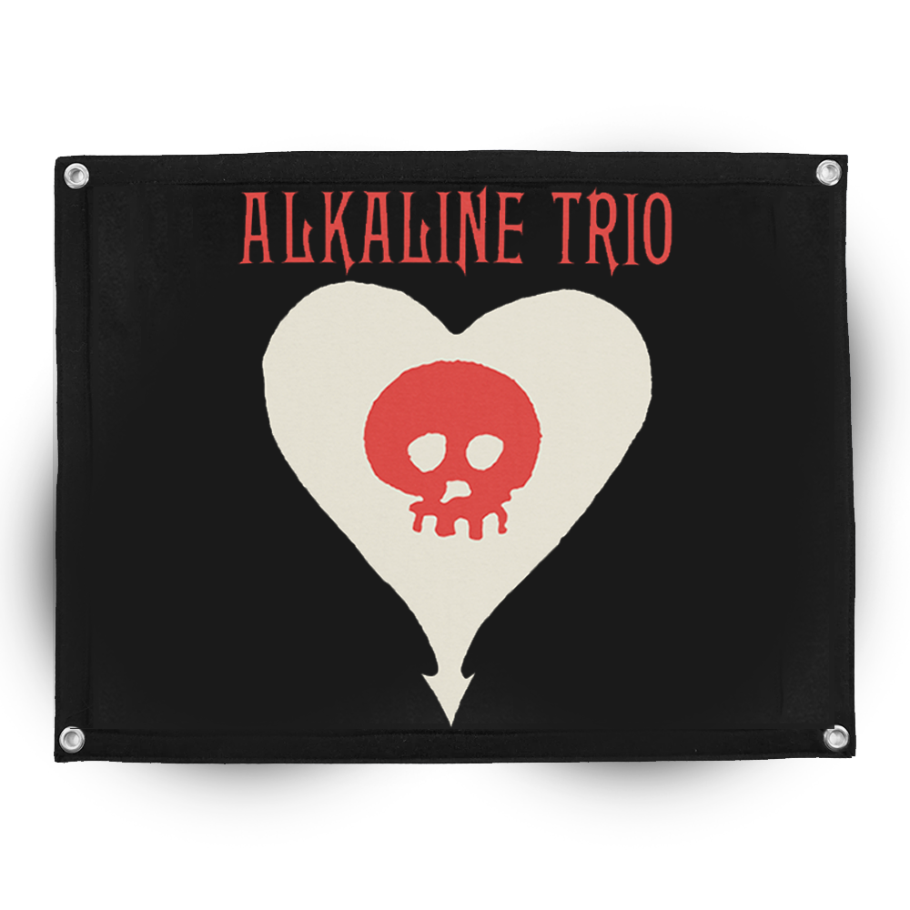Heartskull Logo Flag (Black/Red/Bone)