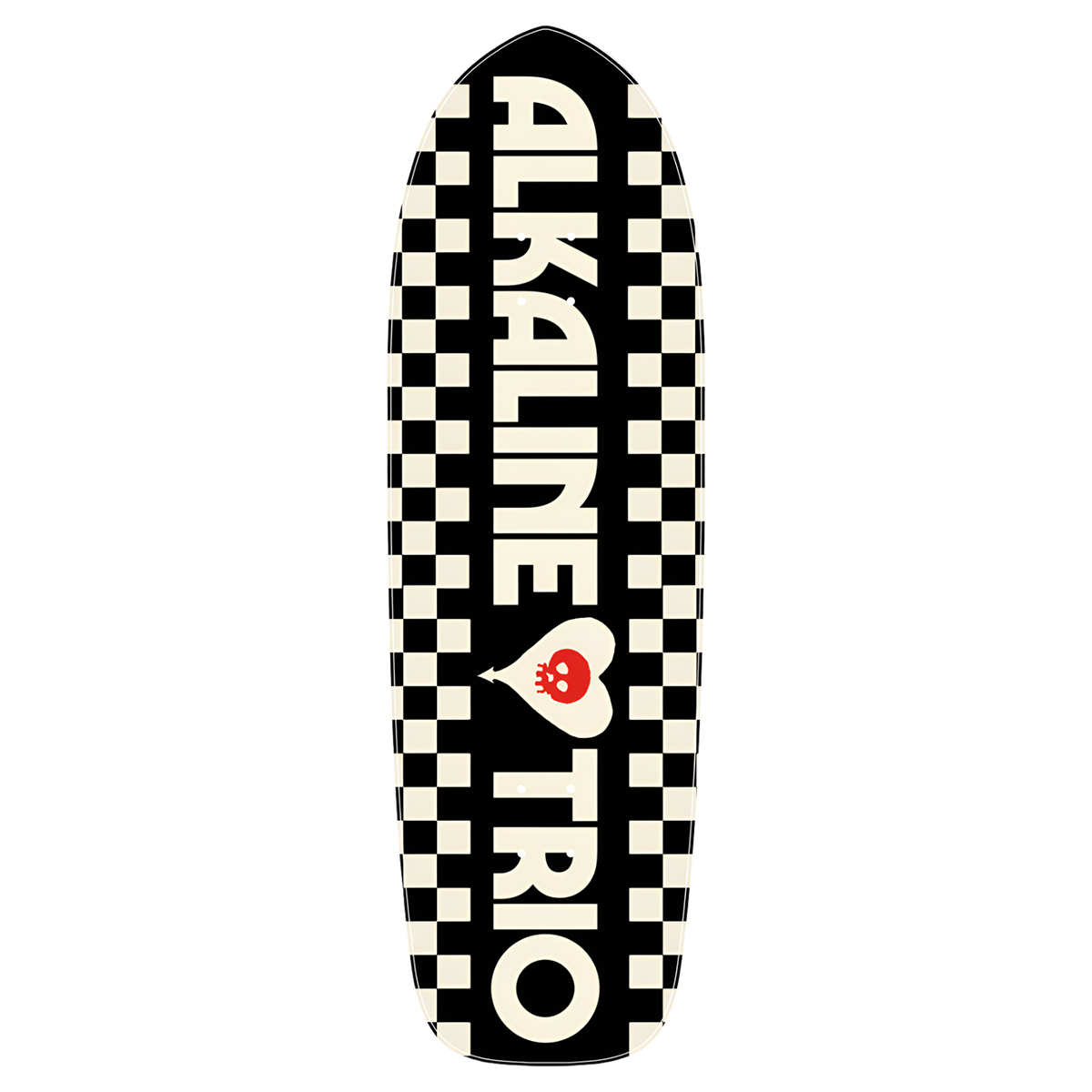 Checkered Heartskull Logo Skate Deck (Black)