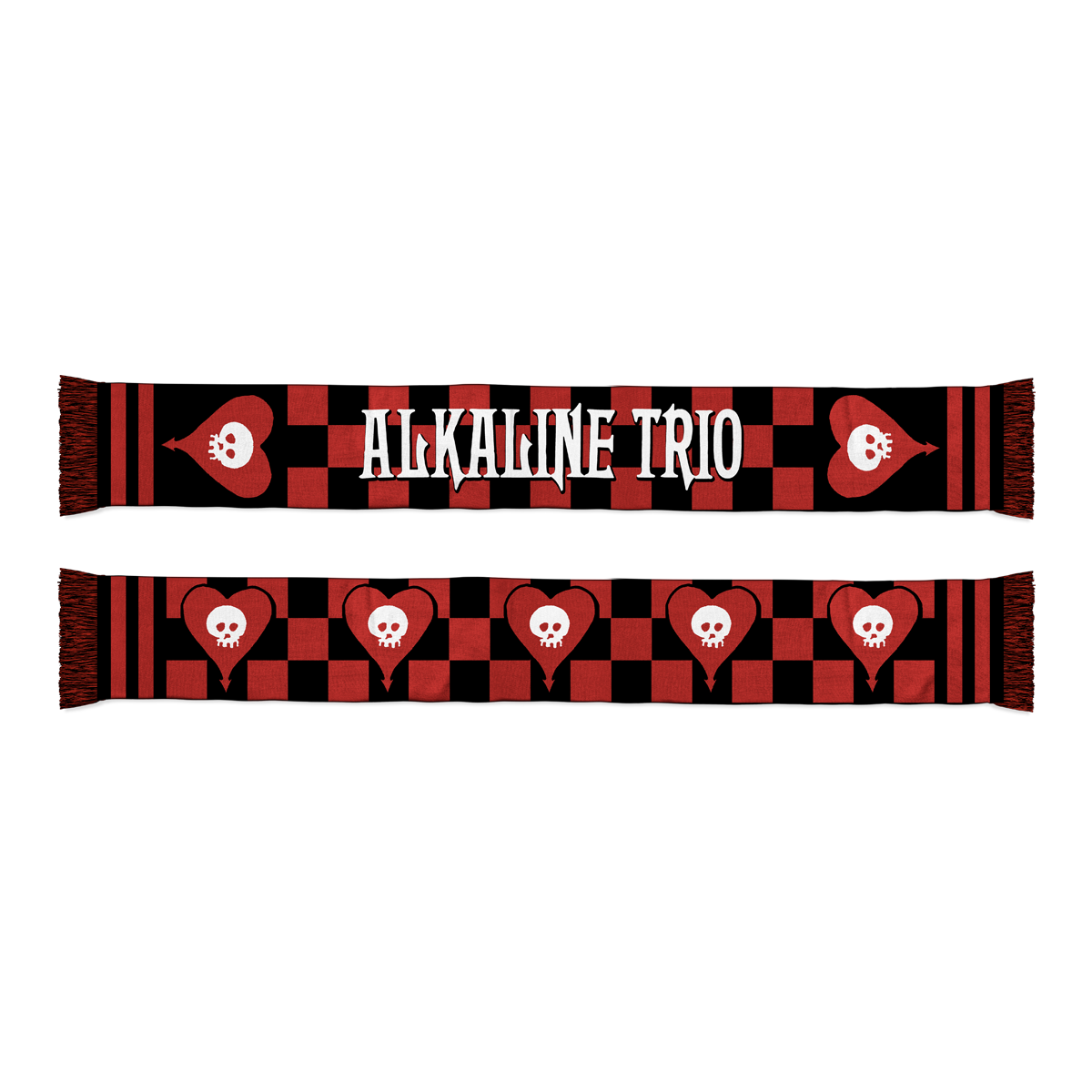 Repeating Heartskull Logo Scarf (Black/Red)