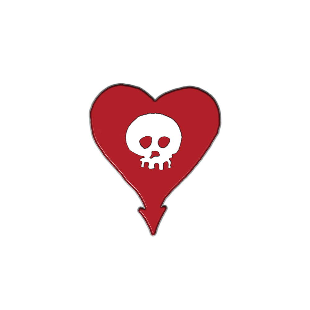 Heartskull Enamel Pin (Red)