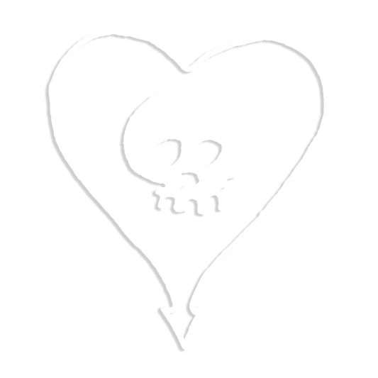 Heartskull 6" Die Cut Vinyl Decal (White)