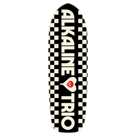 Checkered Heartskull Logo Skate Deck (Black)