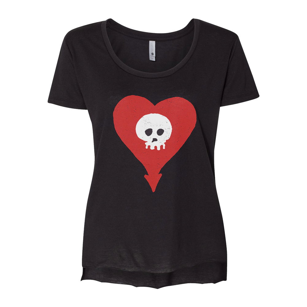 Heartskull Women's Scoop Neck T-Shirt (Black)