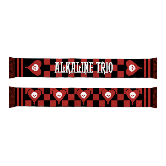 Repeating Heartskull Logo Scarf (Black/Red)